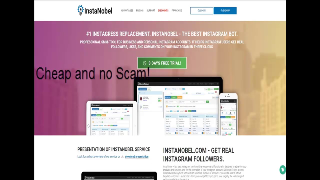 Instanobel.com Instagram Bot / Alternative for Instagress