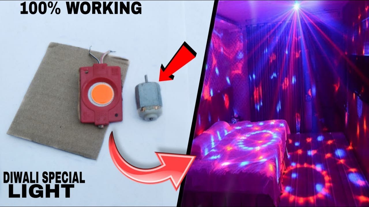 How To Make Mini DJ Light With Cooler LED And Cardboard || Simple Mini ...