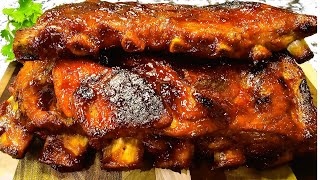 Costillas al Horno con Salsa Barbacoa   Fácil  / Oven Baked Ribs with Barbecue Sauce  Easy