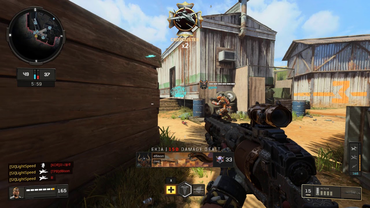 Outlaw Sniping Call of duty Black ops 4 Extreme gunship gameplay against korean team