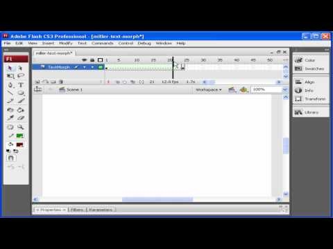 How to morph text into a shape in flash