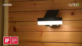 RUNDA solar LED wall light by LUTEC | Screwfix