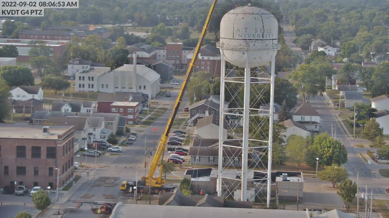 City of Kirksville Water Tower Being Dismantled 2022 YouTube