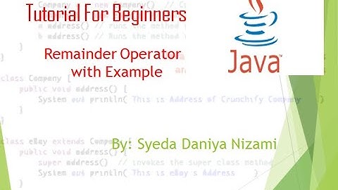 Remainder Operator in Java