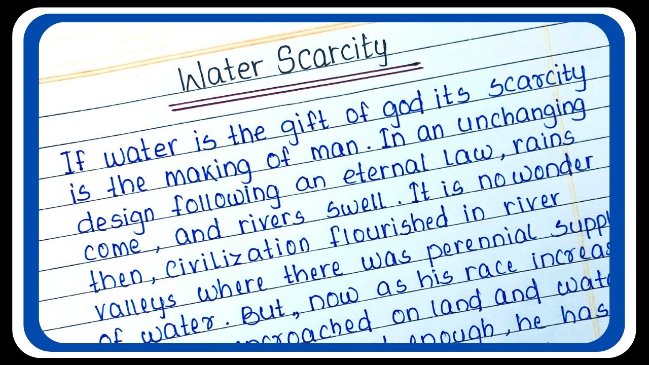 scarcity of water essay in english