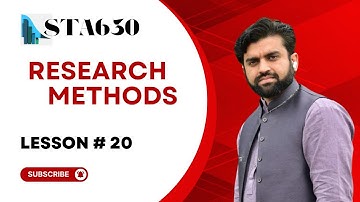 STA630 Lesson 20: Survey Research || Research Methods || Short Lecture