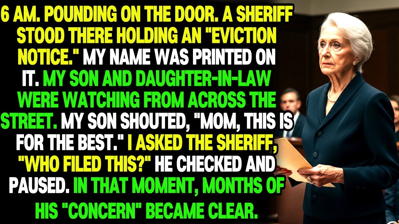 6 AM. POUNDING ON THE DOOR. A SHERIFF STOOD THERE HOLDING AN 