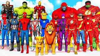 THE AVENGERS \& TEAM SPIDER-MAN VS TEAM FLASH - Lion King is captured | Epic Superheroes War