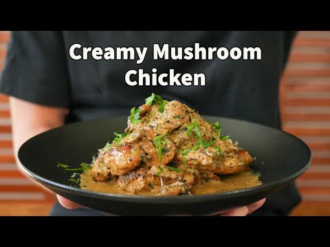 One Pot Creamy Mushroom Chicken  Creamy Garlic Mushroom Sauce