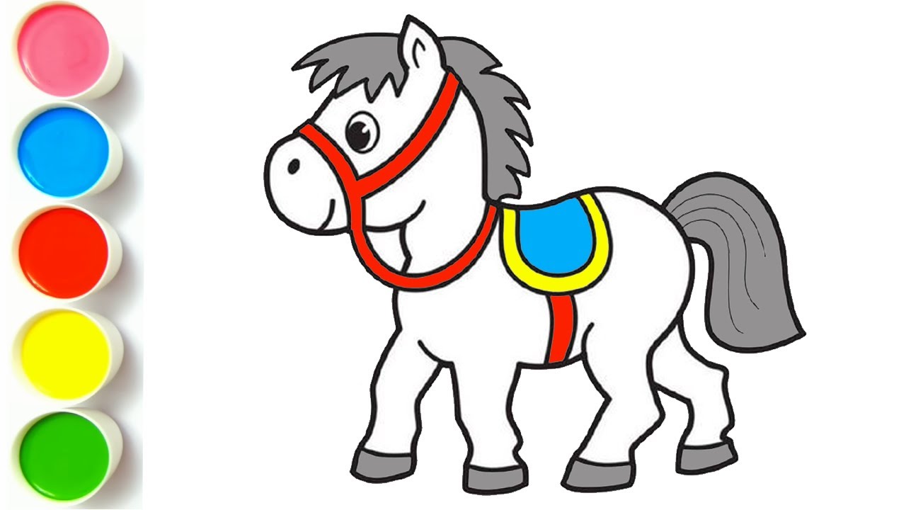 How to Draw Horse for kids | Drawing, painting, coloring  Horse for kids & Toddlers 