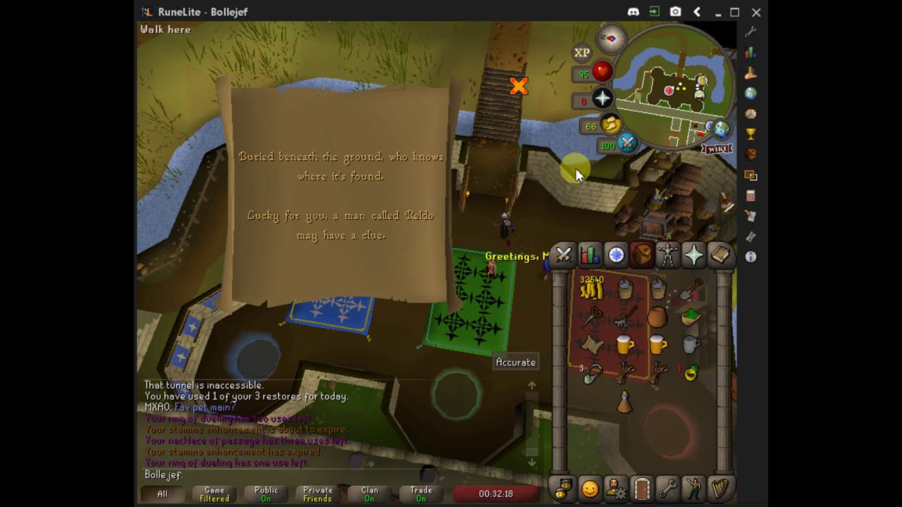 Buried beneath the ground Reldo may have a clue Clue Scroll OldSchool