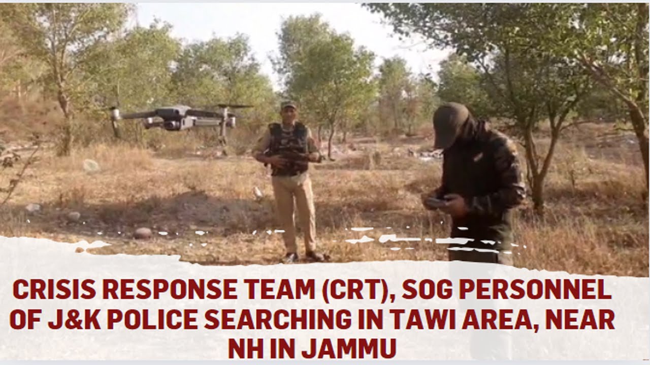 Crisis response team (CRT), SOG personnel of J&K police searching in Tawi area, near NH in Jammu