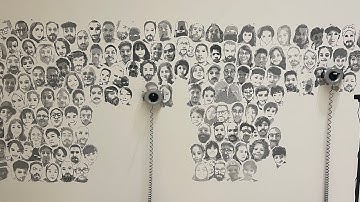 Scribit robot draw the faces in the wall