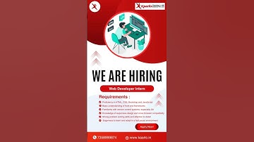 We are Hiring ! Join our team as a Web Developer Intern | Kaarlo Trichy #internship #webdeveloper
