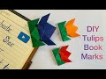DIY Origami Tulip Bookmarks 🌷 | Easy &amp; Cute Paper Craft for Book Lovers