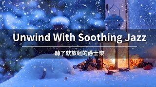 Winters Relaxing Jazz Music with Falling Snow.