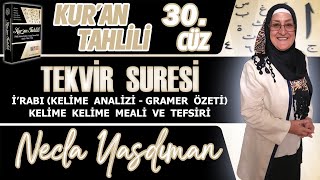 TEKVİR SÛRESİ Kelime Meali, İ'râbı ve Tefsiri Necla Yasdıman - Kur'an Tahlili 30. Cüz