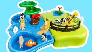 💙 BLUEY Toys 💧Visit PLAYMOBIL 123 Pool Aquarium and Zoo Animals Swimming Playset Unboxing