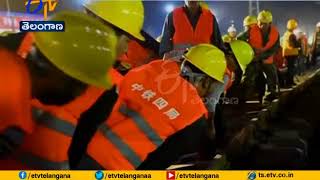 1500 Workers Build Railway For New Train Station In Just 9 Hours | China