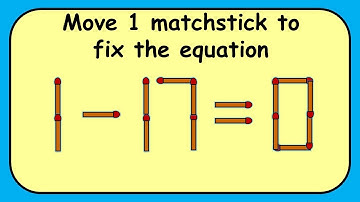 1-17=0 turn this wrong equation into correct | Match stick puzzle #358 | Puzzles with Answer