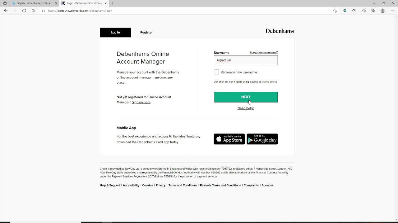How to Login Debenhams Credit Card Account Online? Debenhams Credit