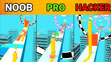 NOOB vs PRO vs HACKERS In Cube Surfer Max All Levels Gameplay With Oggy And Jack