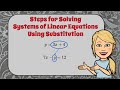 Steps for Solving a System of Linear Equations Using SUBSTITUTION | HSA.REI.C.6 🖤