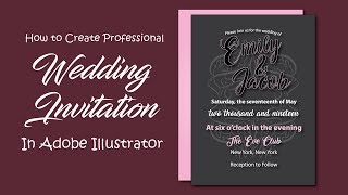 How to Design Wedding Invitations in Illustrator - Modern Invitation Card Design
