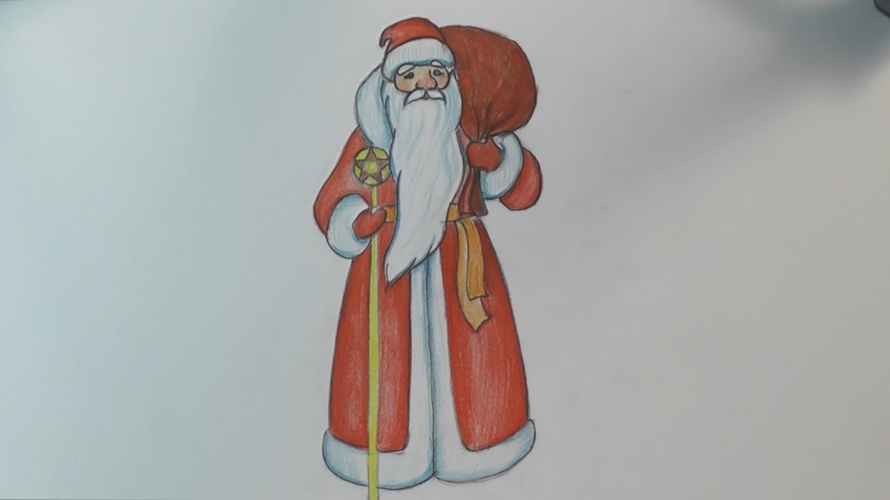 Как нарисовать Деда Мороза how to draw santa claus step by step easy | Art School