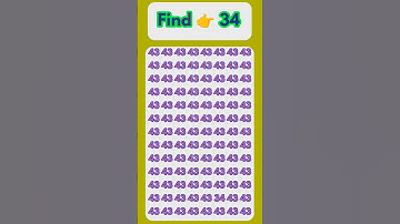 Find the odd number 34 #shorts #youtubeshorts #oddoneout