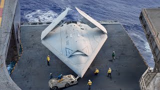 How the US Navy Launches Billion $ Stealth Drone From Aircraft Carrier