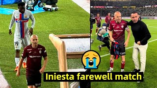 Xavi and Barca pay tribute to Iniesta in his last game before retiring