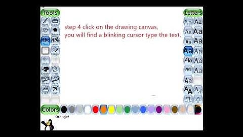 TUX PAINT # TEXT tool #steps to use text tool# undo # redo