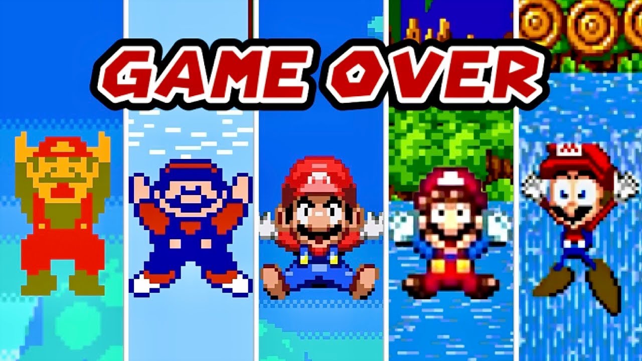 Evolution Mario in Sonic Hacks & Bootleg Game Overs & Death Animations - 4K