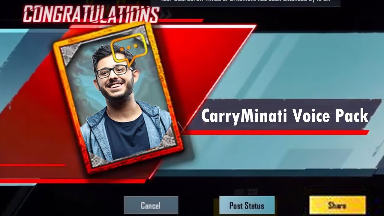 🔥CarryMinati Voice Pack in BGMI 3.9 Update – Full Preview & How to Get ...