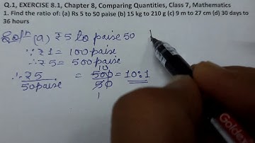 Q.1, EXERCISE 8.1, Chapter 8, Comparing Quantities, Class 7, Mathematics