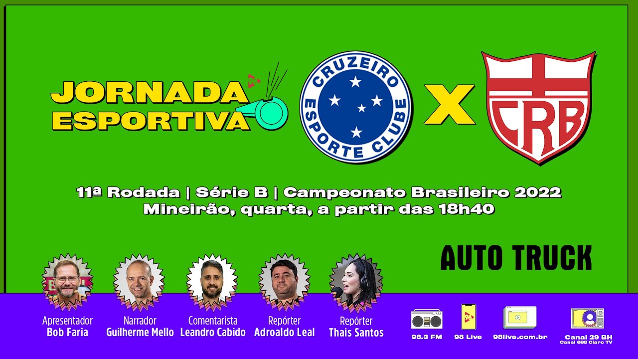 CRB X CRUZEIRO AO VIVO COM IMAGENS - JOGO DE HOJE - ASSISTA AGORA! 