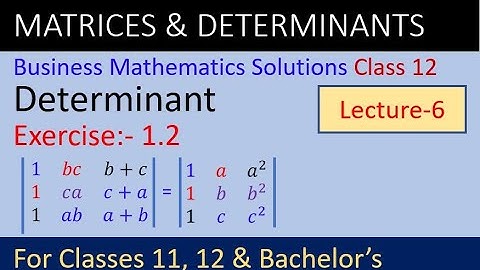 Determinants solutions class 12 NEB | business math solutions class 12 | NEB math solution 12 | math