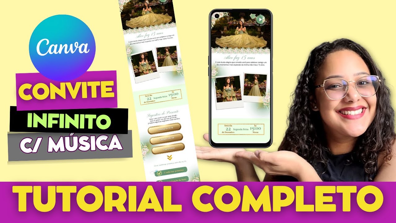 Como fazer Convite Infinito com Música no Canva 2026