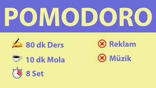 Pomodoro Tekniği - 80 Dk Ders 10 Dk Mola 8 Set - Reklamsız - Müziksiz