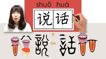 【NEW HSK1】_#hsk2 _How to Pronounce/Say/Write:说话/説話/shuohua/(speak) Chinese Vocabulary/Character