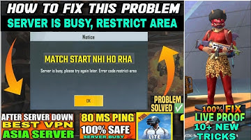 SERVER BUSY ERROR CODE RESTRICT AREA PROBLEM SOLVE IN PUBG MOBILE LITE | PUBG LITE SERVER ISSUE FIX