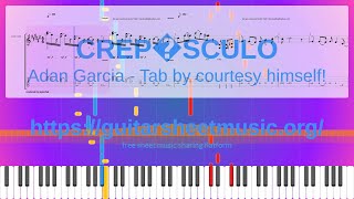 Crep�Sculo Sheet Music Free, Adan Garcia - Tab By Courtesy Himself! Synthesia Piano