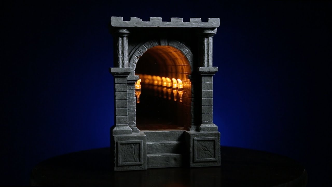 Geeky Desk or Wall Accessory A ThinkGeek Creation and Exclusive ThinkGeek Infinite Illuminated-Torch-Lined Dungeon Corridor Infinity Mirror
