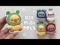 Crochet Mini Animals With Hats Tutorial Beginner Friendly Low Sew Pattern
