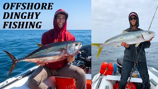 INFLATABLE BOAT TUNA AND YELLOWTAIL!! Offshore Dinghy Fishing