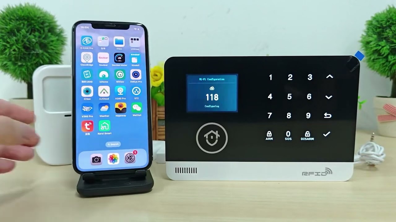 FUERS Alarm System for Home WIFI GSM Security Alarm Host Ant-theft with Door Motio