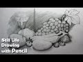 How to Draw A Still Life : Fruits in Pencil | Step by step