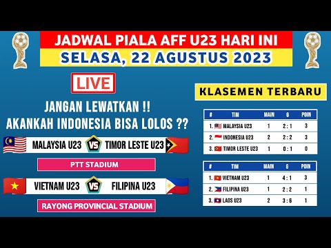 LAGA PENENTUAN !! Jadwal Piala AFF U23 2023 Hari Ini - Malaysia vs Timor Leste - Piala AFF U23 2023
