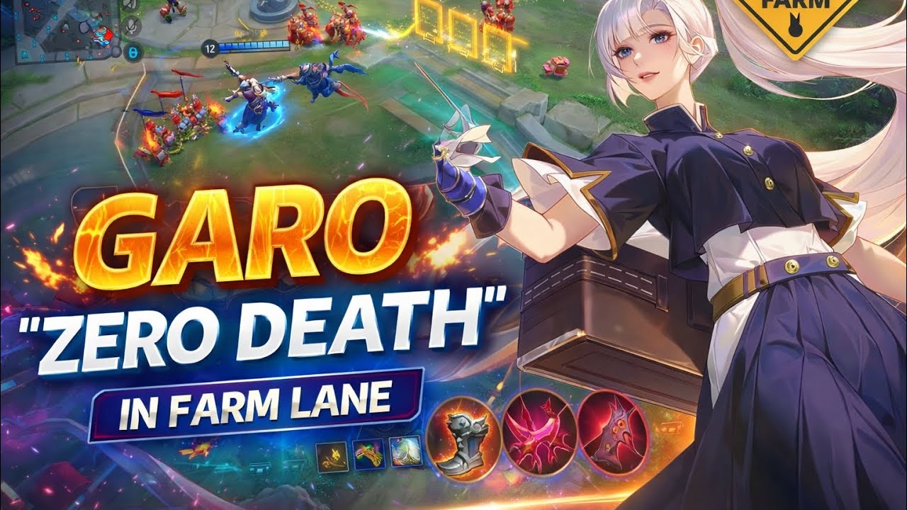 16.0 SSS!! GARO GAMEPLAY IN FARMLANE | Top 1 Best Build! | Honor of Kings!